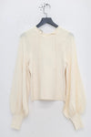 SWAYING/KNIT profile cuffed long-sleeved slim fit pullover SW24RE1T07 tooth white PS11